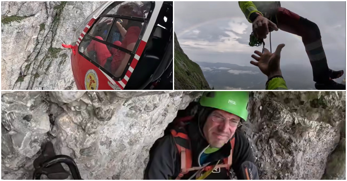 Imagini spectaculoase din Bucegi. 2 turiști germani, recuperați după o intervenție în premieră pentru România