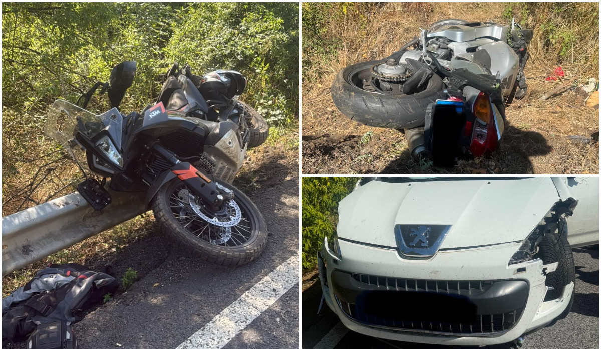 Vacanța în România s-a transformat într-un coșmar pentru patru motocicliști străini după un accident pe DN7
