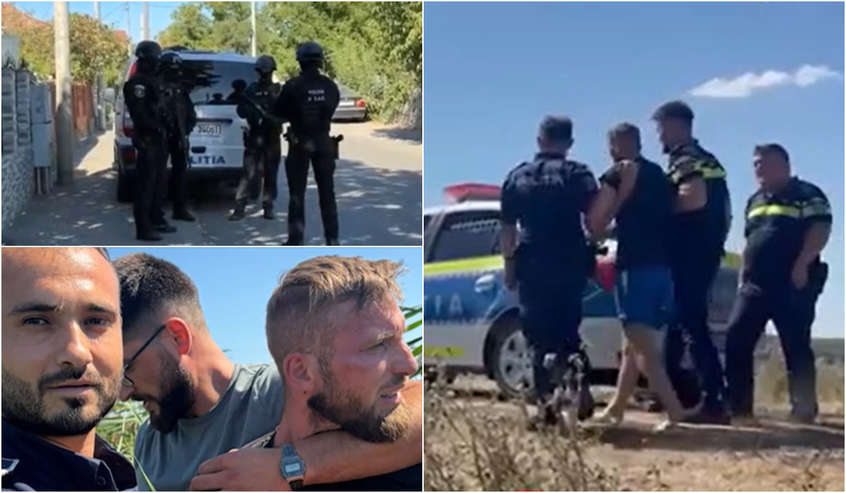 Filmul prinderii fugarului moldovean, găsit pe un câmp din Dolj. Folosea o identitate falsă în România