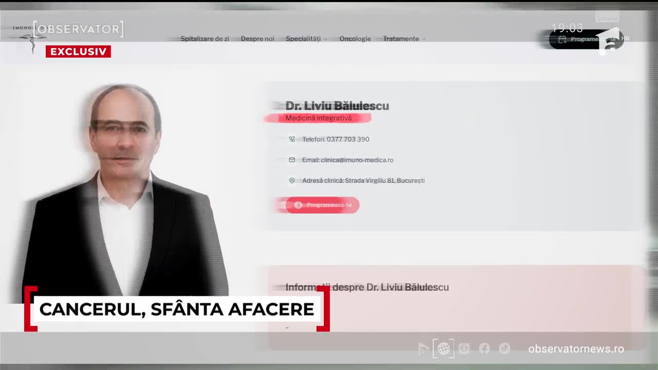 Medic la clinica lui Becali: cancerul e o "bătătură", iar oncologii, "criminali". Tratează pacienți cu vit. C